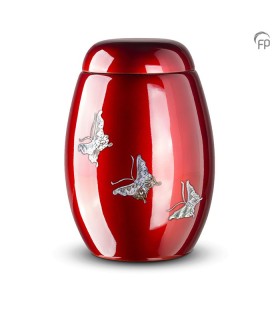 Glasfiber Urn Vlinders rood