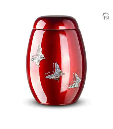 Glasfiber Urn Vlinders rood
