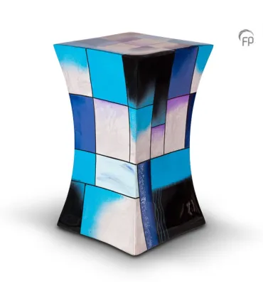 Grote Glasfiber Urn Diabolo blauw