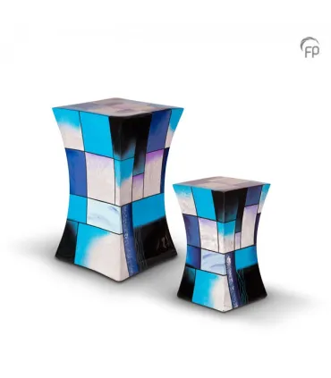 Grote Glasfiber Urn Diabolo blauw