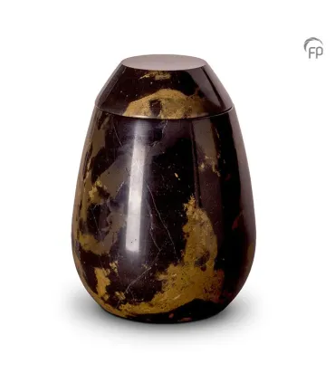 Grote Marmeren Urn Zwart Bruin