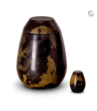 Grote Marmeren Urn Zwart Bruin