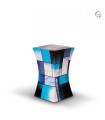 Kleine Glasfiber Urn Diabolo blauw