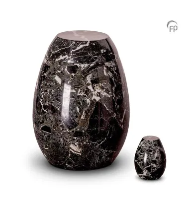 Marmeren Mini Urn zwart groen wit