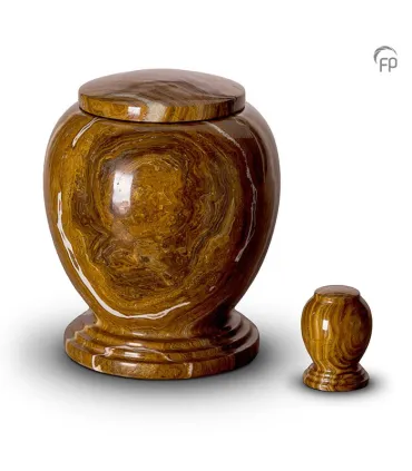 Marmeren Mini Urn bruinbeige wit