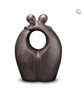 Keramische Geert Kunen Urn Afscheid Zilverkleur