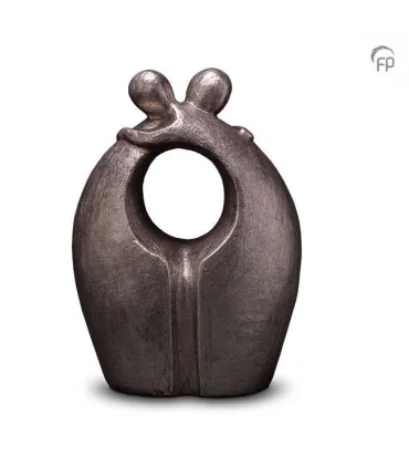 Keramische Geert Kunen Urn Afscheid Zilverkleur