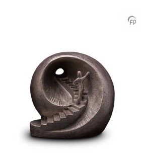 Keramische Geert Kunen Urn Naar het Licht Zilverkleur