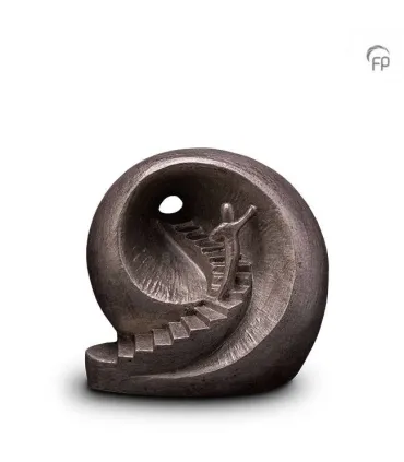 Keramische Geert Kunen Urn Naar het Licht Zilverkleur