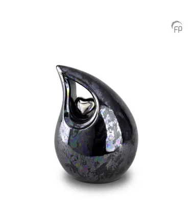 Middelgrote Keramische Urn Oiled Blue Traan