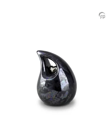 Keramische Mini Urn Oiled Blue Traan