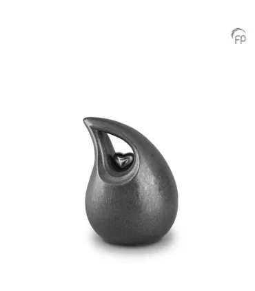 Keramische Mini Urn Metallic Grey Traan