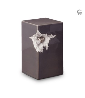 Grote Keramische Urn Glanzend Grijs