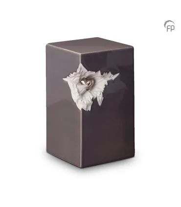 Grote Keramische Urn Glanzend Grijs