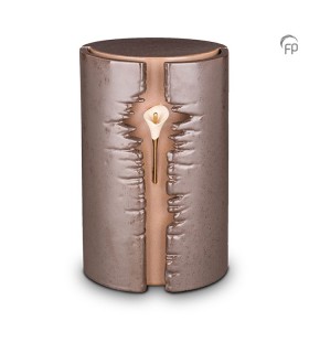 Keramische Urn met LED-verlichting Lelie