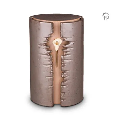 Keramische Urn met LED-verlichting Lelie