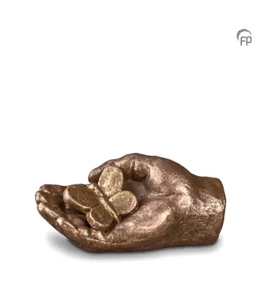 Keramisch Troost Urntje Geert Kunen 'Vlinder in Handje'