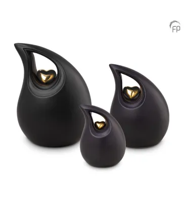 Kleine Keramische Urn Zwarte Traan