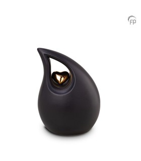 Middelgrote Keramische Urn Zwarte Traan