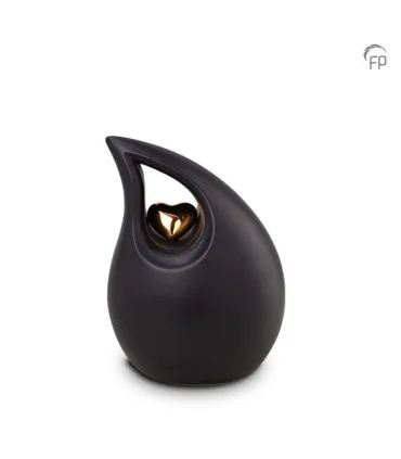 Middelgrote Keramische Urn Zwarte Traan