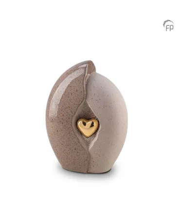 Middelgrote Keramische Urn Bruin/Grijs