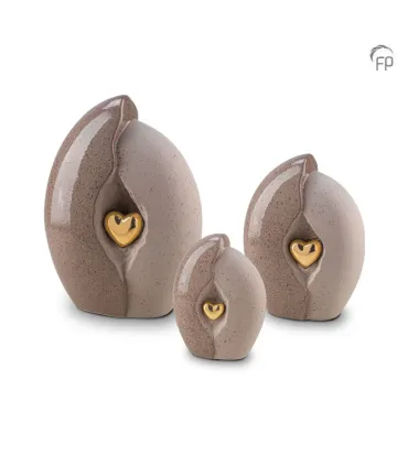 Keramische Mini Urn Bruin/Grijs