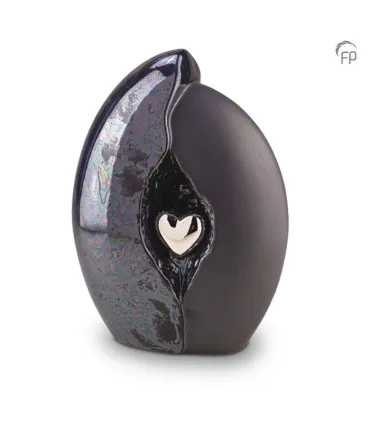 Grote Keramische Urn Oiled Blue