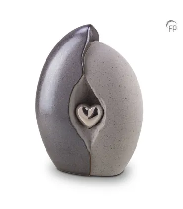 Grote Keramische Urn Dubbel Grijs