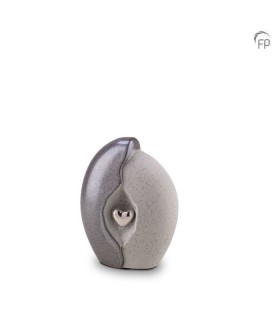 Keramische Mini Urn Dubbel Grijs