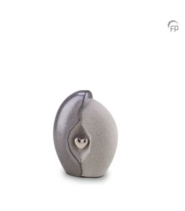 Keramische Mini Urn Dubbel Grijs