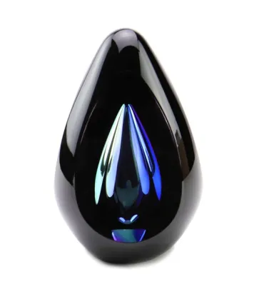 Glazen Premium Traan Urn Diamond Black Blue