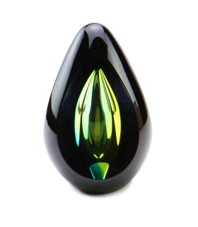 Glazen Premium Traan Urn Diamond Black Green
