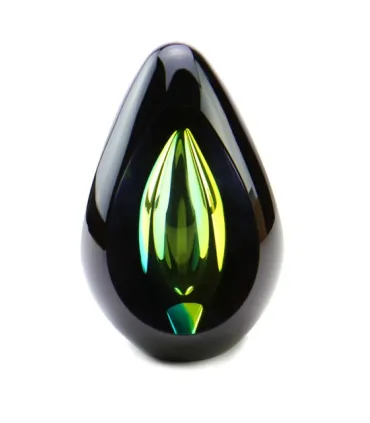 Glazen Premium Traan Urn Diamond Black Green