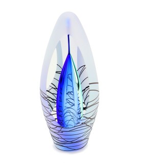 Glazen Premium Urn Spirit Krakele Blauw