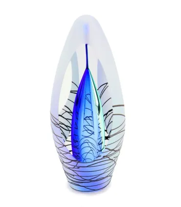 Glazen Premium Urn Spirit Krakele Blauw