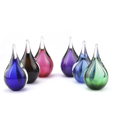 Glazen Memorie Urn Druppel Small Donkerblauw