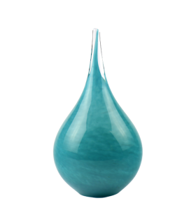 Glazen Memorie Urn Druppel Medium Turquoise