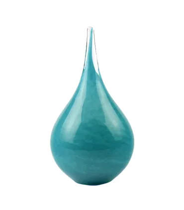 Glazen Memorie Urn Druppel Medium Turquoise
