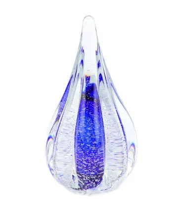Glazen Memorie Urn Sparkle Blauw