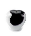 Glazen Memorie Urn Small Heart Opaque Zwart-Wit