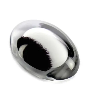 Glazen Memorie Knuffelkeitje Pebble Oval Opaque Zwart-Wit