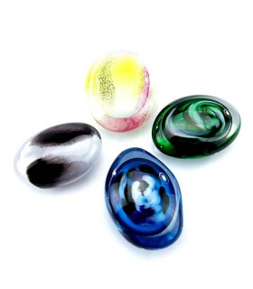 Glazen Memorie Knuffelkeitje Pebble Oval Opaque Pastel