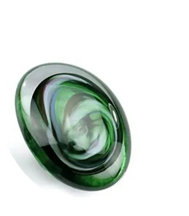 Glazen Memorie Knuffelkeitje Pebble Oval Groen