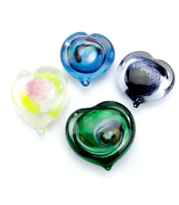 Glazen Memorie Knuffelkeitje Pebble Heart Opaque Pastel