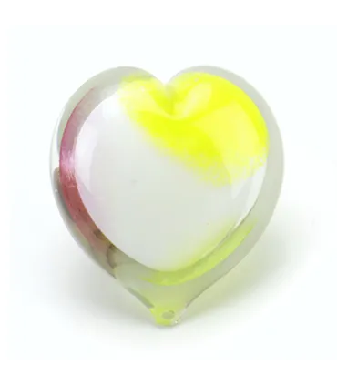 Glazen Memorie Knuffelkeitje Pebble Heart Opaque Pastel