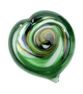 Glazen Memorie Knuffelkeitje Pebble Heart Groen