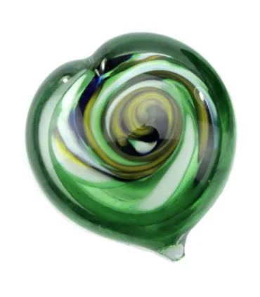 Glazen Memorie Knuffelkeitje Pebble Heart Groen