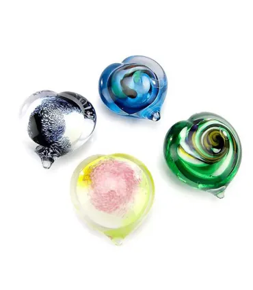 Glazen Memorie Knuffelkeitje Pebble Heart Groen