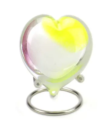 Glazen Memorie Knuffelkeitje Pebble Heart Opaque Pastel