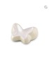 Kleine Metalen Urn Ivoor/Wit Butterfly